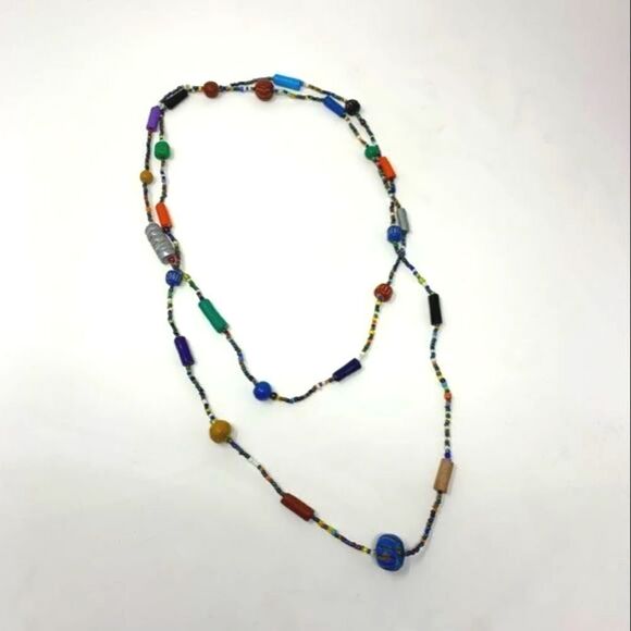 Beaded Multicolor Long Necklace - Picture 2 of 2